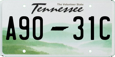TN license plate A9031C