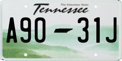 TN license plate A9031J
