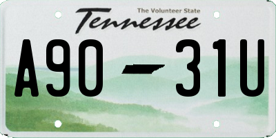 TN license plate A9031U