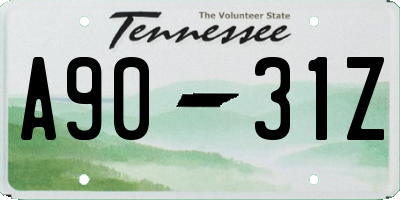 TN license plate A9031Z