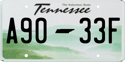 TN license plate A9033F