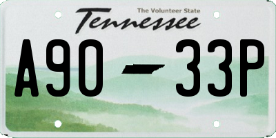 TN license plate A9033P