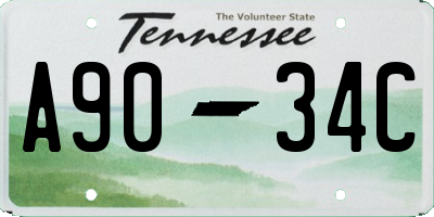 TN license plate A9034C