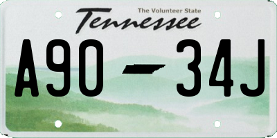 TN license plate A9034J
