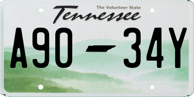 TN license plate A9034Y