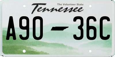TN license plate A9036C