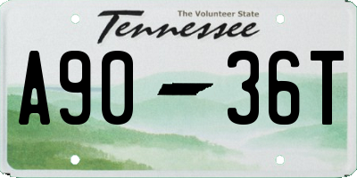 TN license plate A9036T