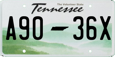 TN license plate A9036X