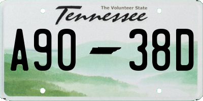 TN license plate A9038D