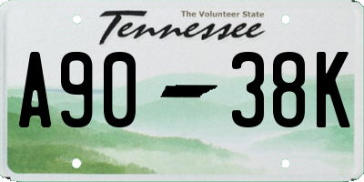 TN license plate A9038K