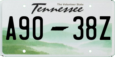 TN license plate A9038Z