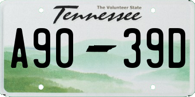TN license plate A9039D