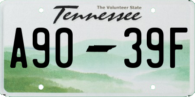 TN license plate A9039F