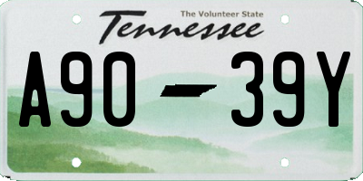 TN license plate A9039Y