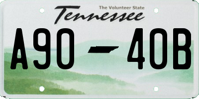 TN license plate A9040B