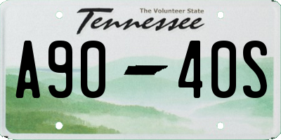 TN license plate A9040S