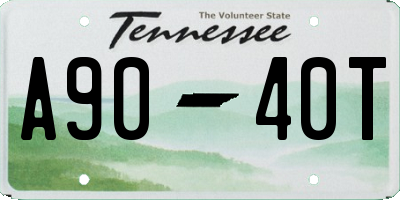 TN license plate A9040T