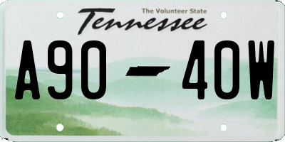 TN license plate A9040W
