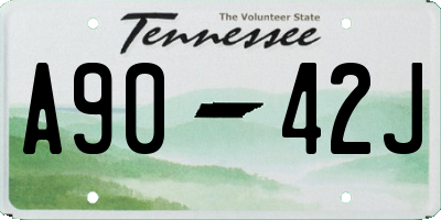 TN license plate A9042J