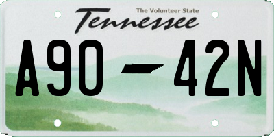 TN license plate A9042N