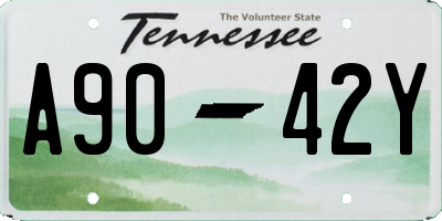 TN license plate A9042Y