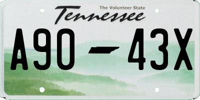 TN license plate A9043X
