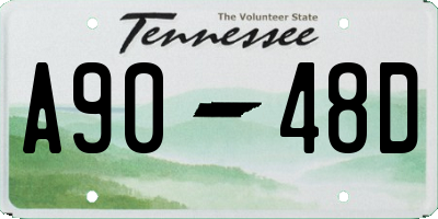TN license plate A9048D