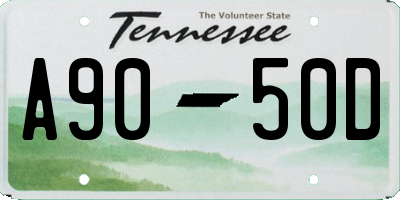 TN license plate A9050D