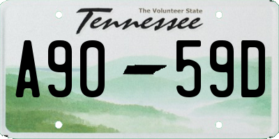 TN license plate A9059D