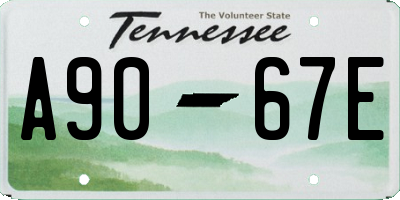 TN license plate A9067E