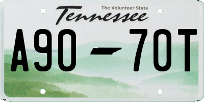 TN license plate A9070T