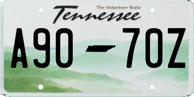 TN license plate A9070Z