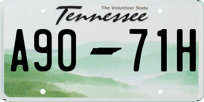 TN license plate A9071H