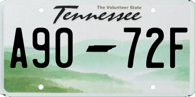 TN license plate A9072F