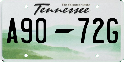 TN license plate A9072G
