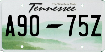 TN license plate A9075Z