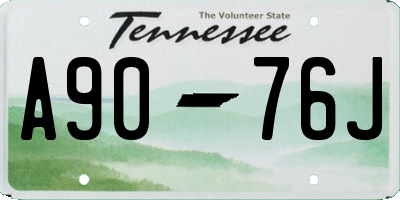 TN license plate A9076J