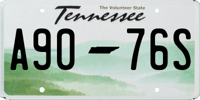 TN license plate A9076S