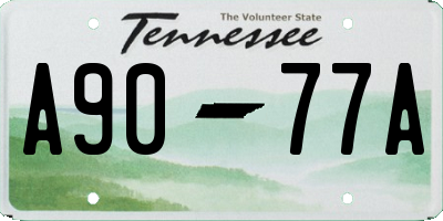 TN license plate A9077A