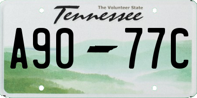 TN license plate A9077C