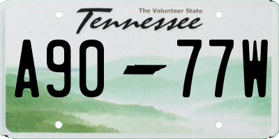 TN license plate A9077W