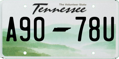 TN license plate A9078U