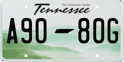 TN license plate A9080G