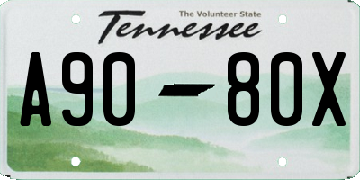 TN license plate A9080X