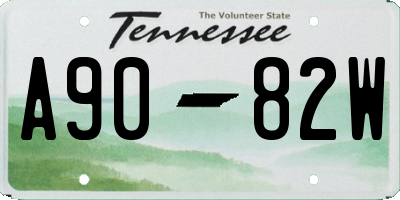 TN license plate A9082W