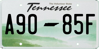 TN license plate A9085F