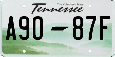 TN license plate A9087F