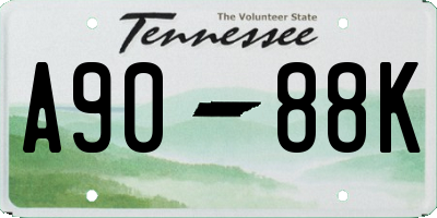 TN license plate A9088K