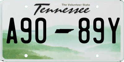 TN license plate A9089Y