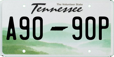 TN license plate A9090P